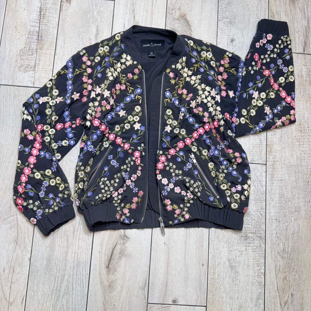 Needle & Thread Floral jacket size 0 - Picture 2 of 9